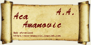 Aca Amanović vizit kartica